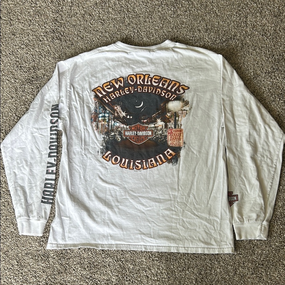 Harley-Davidson White Long Sleeve Tee Size Large